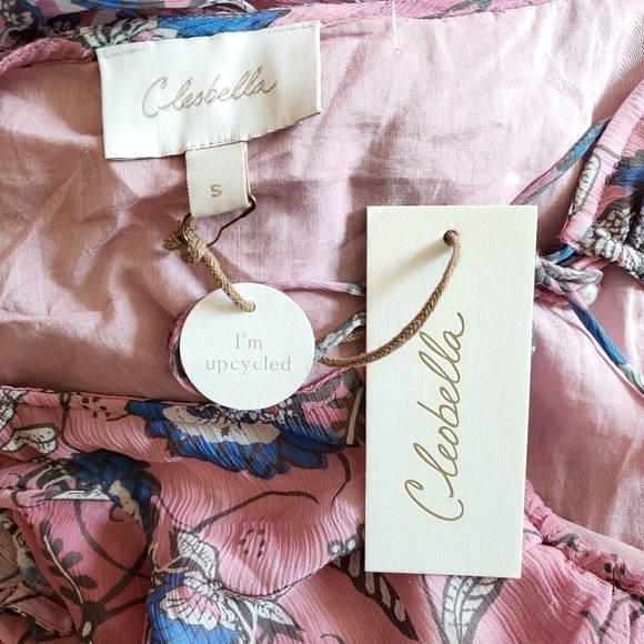 New Cleobella Elena Ankle Barbie Pink Lotus Print Maxi Dress NWT Small - Picture 11 of 13